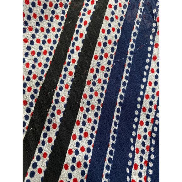 LANE BRYANT Pleated Maxi Dress PLUS SIZE 26/28 Blue Red White Abstract Pattern - Picture 8 of 9